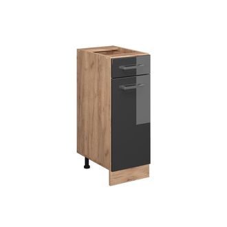 Vicco Mueble Bajo De Cocina R-line, Antracita Alto Brillo, 30 Cm Sin Encimera
