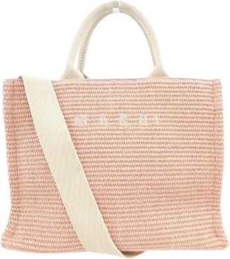 Marni Pre-owned Tote Bags, female, Pink, Size: ONE SIZE Pre-owned Cotton Shoulder Bag
