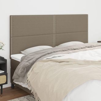 vidaXL Cabeceros 4 Unidades De Tela Gris Taupe 100x5x78/88 Cm Vidaxl