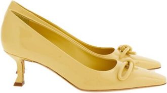 Ferragamo Annie Kitten Heel Pump With Asymmetric Bow, Size 7 C