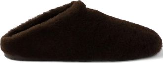 Prada suede shearling mules - women - Rubber/Lamb Shearling/Lamb Shearling - 37.5 - Brown