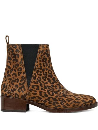 Geox leopard-pattern boots - Brown