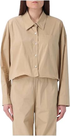 Liviana Conti Glenda Shirt - Dames - Overhemden - Beige - S - Katoen - Overhemden