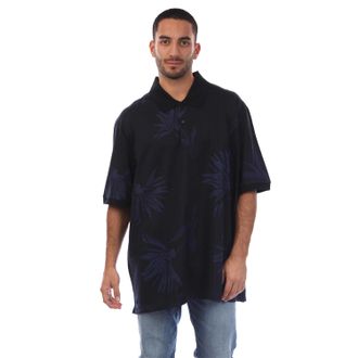 HUGO BOSS Heren C-Parris gebloemd jacquard poloshirt (Blauw)