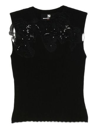 Ermanno Scervino embellished sleeveless blouse - Black