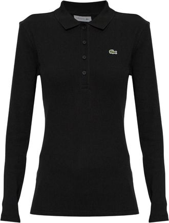 Lacoste Dames, Tops, Zwart, Maat: 2XL Katoen