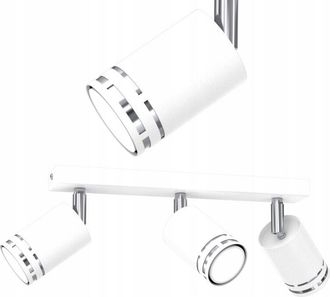 OEM L&aacute;mpara De Techo Cromada Blanca M&oacute;vil Led Gx53 Reflector Punto Pulido