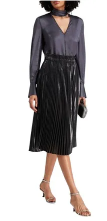 Brunello Cucinelli Grey Monili Silk Blouse Size M