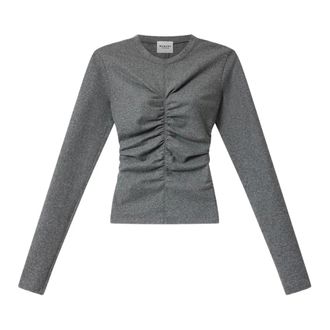 Isabel Marant Tops, Dames, Grijs, M, Wol, Ruched Long-Sleeve Top