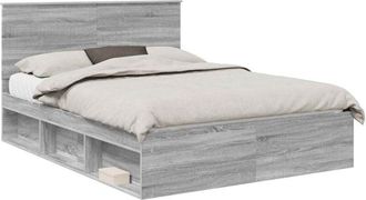 vidaXL Bed Frame Grey Sonoma 150 x 200 cm Solid Pine Wood vidaXL