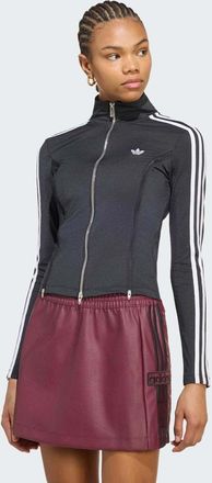 adidas Originals T-shirt a maniche lunghe con zip nera-Nero