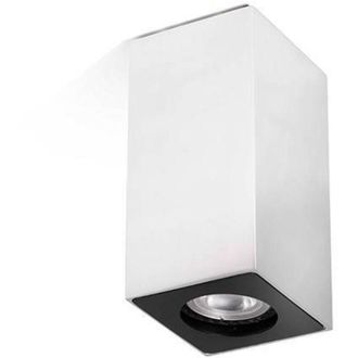 Faro Barcelona Faro Squad - 1 luce da incasso quadrata alta per montaggio su superficie in alluminio, GU10