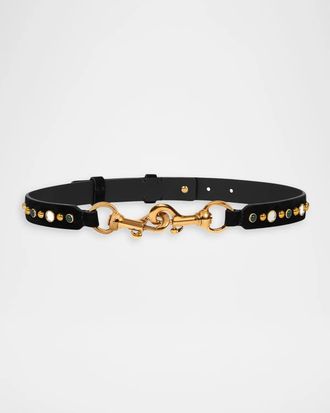 Etro Studded Pony Suede Belt