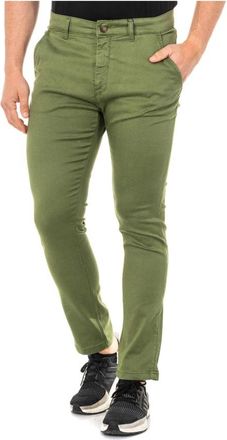La Martina Groene Broek met Knoop- en Ritssluiting - Heren - Chinos - Groen - W36 - Katoen - Broeken