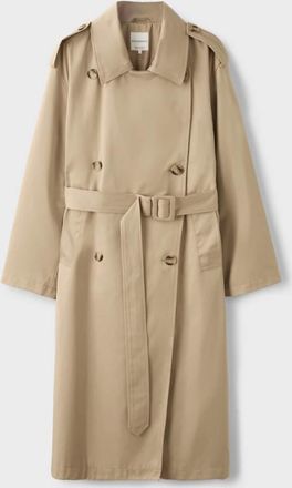 Stradivarius trench coat basic lungo beige-Neutro