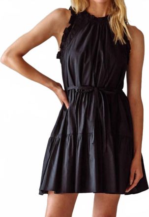 Skies Are Blue Clothing Sleeveless Ruffled Poplin Mini Dress In Black