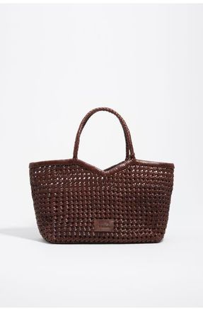 Bimba & Lola Braided Leather Shopper Bag in Nut at Nordstrom