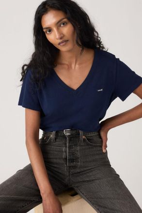 Levi's T-shirt con scollo a V Favorite - Donna - XS - Blu / Peacoat