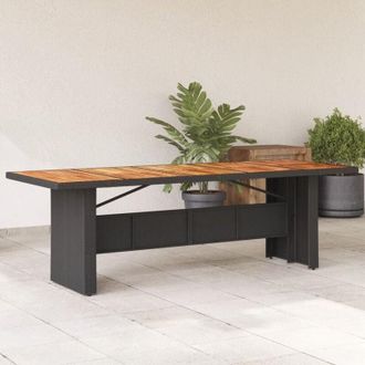vidaXL Vidaxl - Tavolo Giardino Piano Legno Acacia Nero 240x90x75 cm Polyrattan