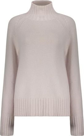 Max Mara Geribbelde Wol Kasjmier Turtleneck Sweater - Dames - Coltruien - Grijs - M - Wol - Truien & Vesten