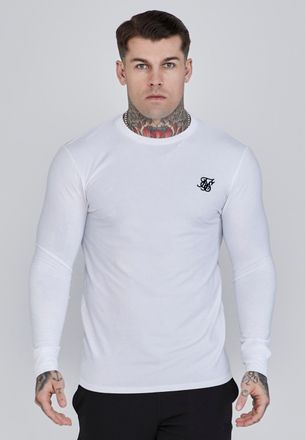 Siksilk Mens White Essentials LS T-Shirt XXL