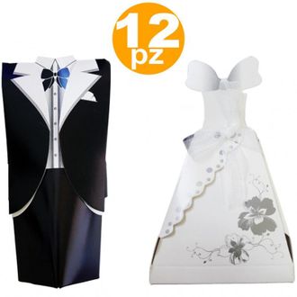 Trade Shop Trade Shop - Bomboniera Bomboniere Sposi Abiti Scatolina Portaconfetti Riso Promessa Wedding
