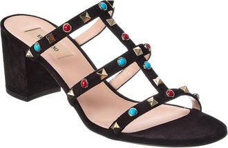 Valentino Rockstud Caged 60 Suede Sandal
