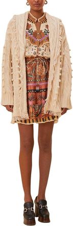 Farm Rio Farm Rio Khaki Braided Knit Cardigan