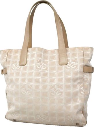 Chanel Beige Nylon Canvas Tote Bag (Pre-Owned)