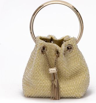 Jimmy Choo London Yellow Bon Bon Micro Crystals Womens Bucket