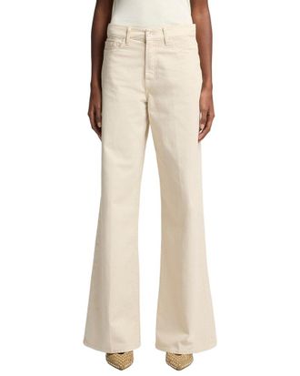 7 For All Mankind Twill Creme Lotta Wide Leg Jean