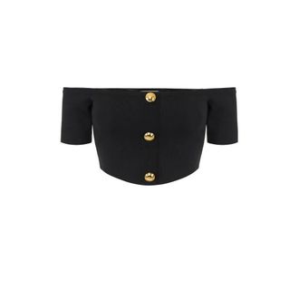 Elisabetta Franchi Sleeveless Tops, female, Black, Size: M Knit Top
