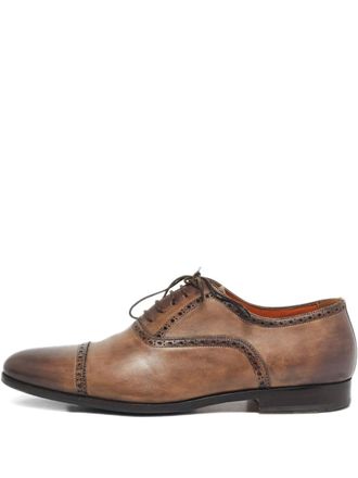 Santoni leather brogue shoes - Brown