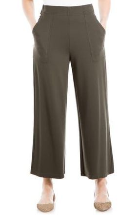 Max Studio Ponte Crop Wide Leg Pull-On Pants in Loden-Loden at Nordstrom Rack, Size X-Small