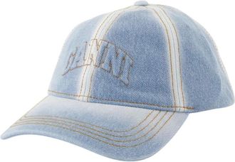 Ganni Blauwe Katoenen Pet - Drop 1 - Dames - Petten - Blauw - ONE Size - Katoen - Accessoires