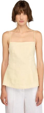 Semicouture Top Giallino - Dames - Tops zonder mouwen - Geel - L - Katoen - Tops