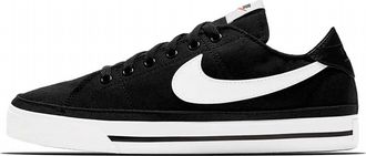 Nike Womens Court Legacy Canvas Sneaker In Black/white