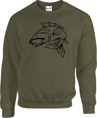 Bang Tidy Clothing Carp Fishing Sweatshirts Jumpers - Fishermen Anglers Clothing Gifts for Men - MGREEN-XL