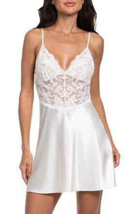 In Bloom by Jonquil Lorena Lace Trim Satin Chemise in Ivory at Nordstrom, Size X-Small