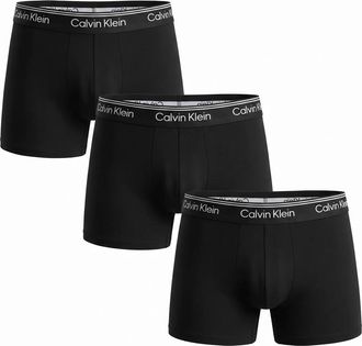 Calvin Klein Ondergoed, Heren, Zwart, XL, Polyester, Microfiber Stretch 3-Pack Boxer Brief