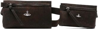 Vivienne Westwood Brown Logo Zip Bag
