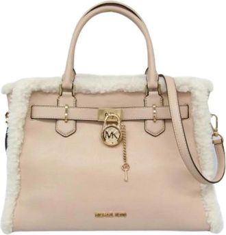 Michael Kors Pre-owned Hamilton satchel tas - Dames - Vintage Handtas - Beige - ONE Size - Leer - Vintage