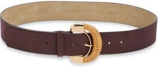 Nordstrom Rack Rattan Buckle Faux Suede Belt in Burgundy Fudge at Nordstrom Rack, Size X-Small
