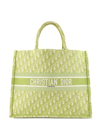 Dior Book Oblique grote canvas shopper - Groen