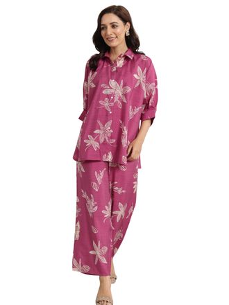 Libas Women Co ord Set, Pink, S