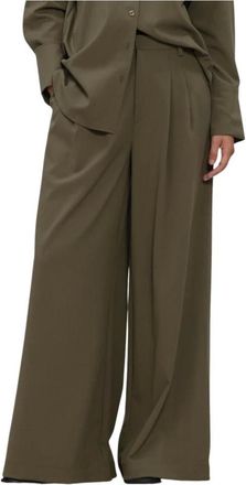 MY ESSENTIAL WARDROBE Broeken, Dames, Groen, S, Polyester, MWHace Sille High Wide Pant