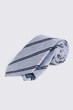 Moss Light Blue & Navy Silk Stripe Tie
