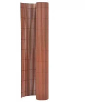 vidaXL Valla De Jard&iacute;n Doble Cara Marr&oacute;n 110x400 Cm Vidaxl