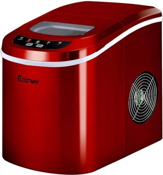 Costway Costway - M&aacute;quina Hacer Cubitos Hielo Fabricadora Productor De Hielo Con Bandeja 2,2l12kg Rojo