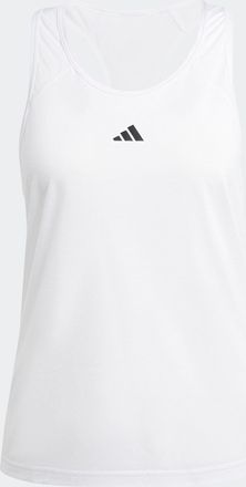 adidas Tanktop ADIDAS PERFORMANCE TRAIN ESSENTIALS MINIMAL BRANDING RACERBACK, Damen, Gr. XXL, wei&szlig;, Obermaterial: 70% Polyester, 30% Viskose, Rundhals, Tops